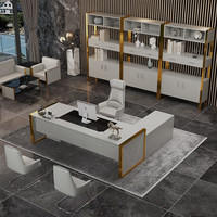 Ensemble de chaise de bureau de direction de luxe en cuir, modulaire en MDF, facile à assembler, design moderne, taille et couleur personnalisables, sain