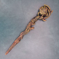 Baguette magique pentagramme Art Déco personnalisée pour cosplay, baguette magique Wicca en résine moulée, article de collection, fabricant
