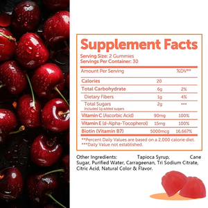 Gomitas de biotina de precio al por mayor con suplemento de alta potencia que promueven el crecimiento de la piel del cabello y las uñas - Product Image 2