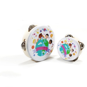 กลองไม้การ์ตูน แทมบูรีน เครื่องดนตรีเคาะจังหวะ ออร์ฟ สำหรับการเรียนรู้และสอนเด็กเล็ก ใช้สำหรับการแสดง - Product Image 1