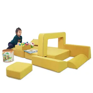 Saien prezzo di fabbrica regali per bambini giocano divani ad alta densità blocchi di schiuma in pelle scamosciata divano soggiorno divano <span class=keywords><strong>mobili</strong></span> - Product Image 5