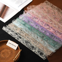 Kertas Pembungkus Sarang Burung Evergreenwrap, Kertas Raffia Berongga, Kertas Pembungkus Buket Bunga Bertekstur Jala Berongga, Bahan DIY Buatan Tangan