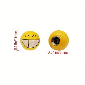 4 pièces Bouchons de valve de pneu de voiture amusants en forme de boule souriante, type boulon, pour la décoration et le style des pneus automobiles - Product Image 5