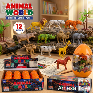 Ensemble de 12 jouets en PVC en forme d'œufs d'animaux avec figurines sauvages, puzzle éducatif DIY pour enfants de 3 à 6 ans - Product Image 5
