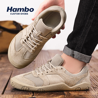 Baskets Rétro à Bout Large 38-47 pour Hommes et Femmes, en Daim et Maille, Chaussures Décontractées Effet Pieds Nus, Semelle Antidérapante en Caoutchouc, Idéales pour la Gym et l'Entraînement