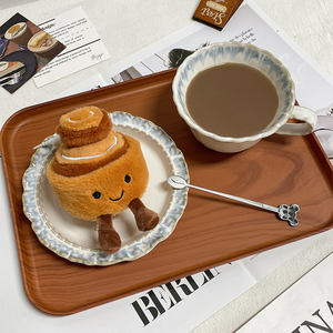 İnternet Ünlüsü Ayı Tipi Oyuncak Küçük Anahtarlık Kolye Yeni Yumurtalı <span class=keywords><strong>Tart</strong></span> Ekmek Peluş Oyuncak PP Pamuk Yıkanabilir Stres Giderici - Product Image 6