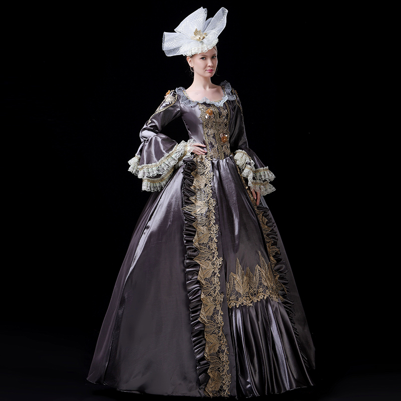 Gefomuofe Abito da donna medievale rinascimentale da principessa, stile barocco, stile rococò, abito da ballo, regina vittoriana, maxi abiti eleganti da sera, abito da cocktail, costume di Halloween