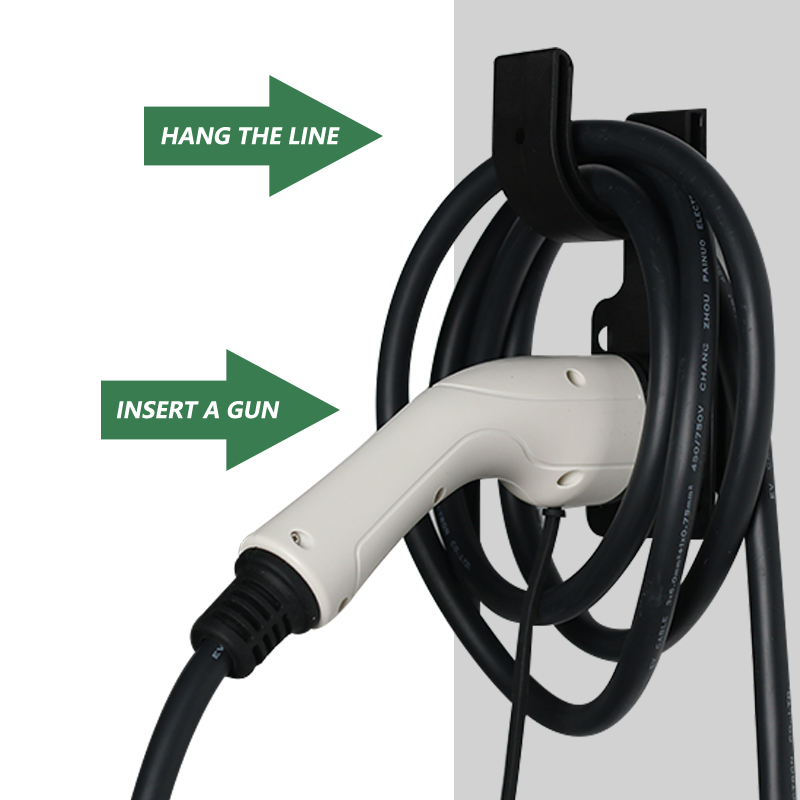 Держатель для зарядного устройства Ev Connector Nozzle Holster Dock, настенный, для электромобилей типа 1 с разъемом Sae J1772