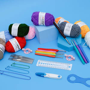 Kit de juego de ganchillo para principiantes con ganchos de ganchillo Juego de hilo Paquete Premium Incluye bolas de hilo, agujas, kit de accesorios, bolsa de mano - Product Image 4