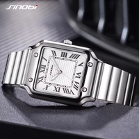 Montre SINOBI 9883 pour homme, luxe, quartz, étanche, style business, chiffres romains, lumineuse, design simple