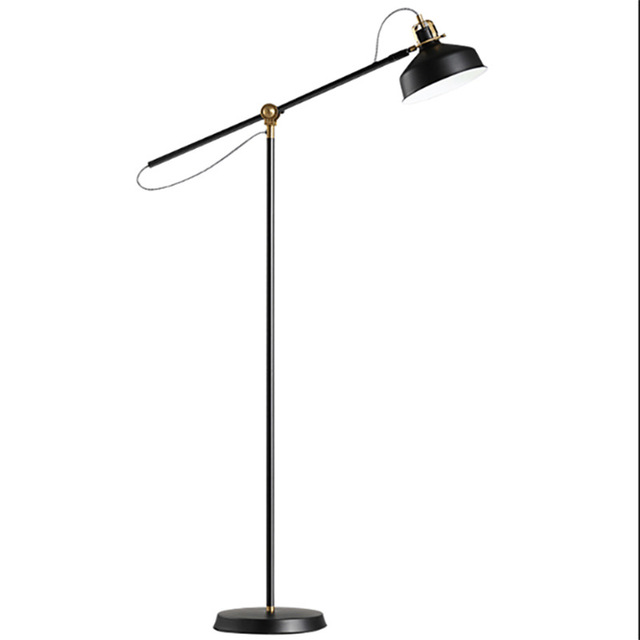 Black Industrial Floor Lamp with Metal Swing Arm High Standing Lamp Reading Lighting for Living Room Bedroom Office