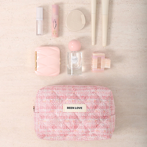 Косметичка из полиэстера и хлопка, розовая, портативный органайзер для макияжа, дорожная женская сумка для туалетных принадлежностей - Product Image 2