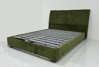 Cadre de lit rembourré de style Mid-Century Modern avec tête de lit capitonnée pour les chambres Queen et King