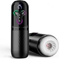 5-in-1 Automatischer Teleskopischer Männlicher Masturbator Penispumpe Beheizt Saugend Vibrierend Sexmaschine Mit LCD-Anzeige Sexspielzeug für Männer
