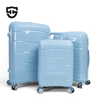 Valise de luxe à grande capacité avec 4 roulettes pivotantes, motif dessin animé, ensemble de bagages en PP, léger, roues à 360 degrés, unisexe, style vintage pour le voyage