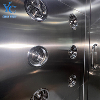 Douche d'air pour salle blanche en acier inoxydable SUS304 avec filtre HEPA H14 et système d'entrée automatique à double porte pour usine industrielle