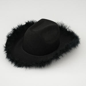 クロスボーダー西洋カウボーイハットマルチカラーフェザーエッジソリッドカラー独身パーティードレス帽子アクセサリーヨーロッパ用ユナイテッド - Product Image 3