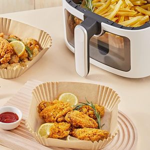 Papiers de cuisson professionnels jetables sans BPA pour friteuse à air, carrés 8 pouces, 50, 100 ou 125 pièces - Product Image 4