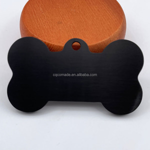 Placa de Identificación Redonda de Acero Inoxidable Negro Mate de 2.5 mm de Grosor, Chapada en PVD Negro, para Perros - Product Image 2