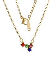 Collier avec pendentif en pierre précieuse personnalisé en acier inoxydable imperméable ZG avec placage or PVD