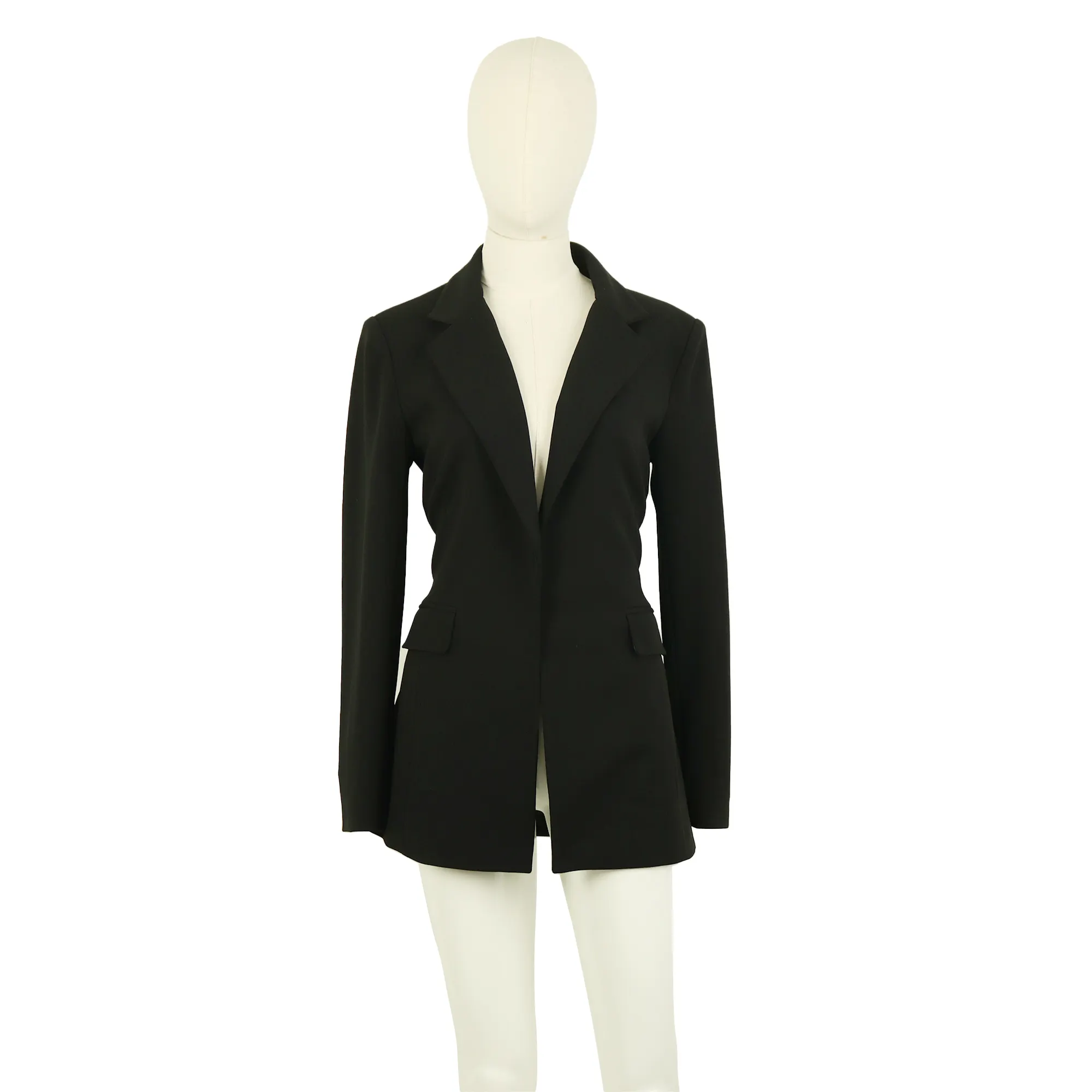 Custom autumn/spring ladies dresses elegant women coat black formal luxury long sleeves business wear work casual suit