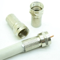 Connecteur à visser de type F Kico Twist sur câble coaxial RG6, en alliage de zinc argenté, 16 mm, pour adaptateur coupleur CCTV