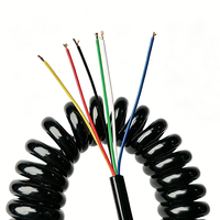 Kabel Ekstensi Tembaga Berisolasi PU PUR 6 Inti yang Dapat Disesuaikan, Kabel Spiral Pegas untuk Bangunan