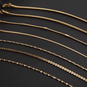 Collier à fine chaîne en acier inoxydable pour femmes, bijoux unisexes, à porter au quotidien, couleur or, plaqué 18 carats, longs colliers avec fermoir à homard - Product Image 4