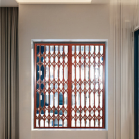 Grille de fenêtre coulissante moderne en alliage d'aluminium, design en fer forgé anti-effraction avec serrure, barres de sécurité en acier inoxydable pour fenêtres