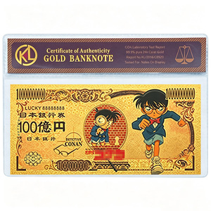 Marque-page de collection <span class=keywords><strong>Manga</strong></span> Anime Boy Detective, carte billet de banque de 10 000 Yens en feuille d'or, 10 designs, cadeau - Product Image 3