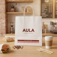 Sacs en papier kraft de qualité alimentaire avec logo personnalisé, sacs en papier recyclables pour la livraison de nourriture pour boulangerie, restaurant, café, emballage à emporter