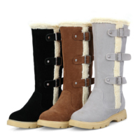 Rembourrage Lumineux Anti-Glissante mi-mollet bottes de neige bottes plates bottes