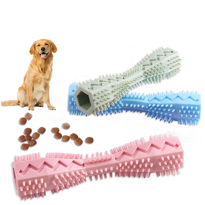 Hond Kauw Speelgoed Tandenborstel Rubber Puppy Hond Kies Tand Stick Huisdier Speelgoed Tanden Schoonmaken Niet-Toxisch Natuurlijke Tandverzorging Voor Hond