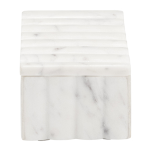 Marble Ridged <b>Storage</b> <b>Box</b> With Lid For Jewelry Keepsake Home Decor Modern Accent <b>Shelf</b> Display - Product Image 4