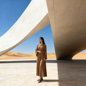 Abaya longue élégante en dentelle polyester de qualité supérieure pour femmes musulmanes, robe de cérémonie, vente en gros sur mesure - Product Image 2