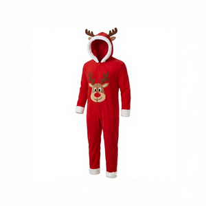 Novo Macacão de Flanela Macia com Estampa de Cabeça de Veado para o Natal 2026, com Capuz e Zíper, Roupas de Natal Combinando para a Família - Product Image 5