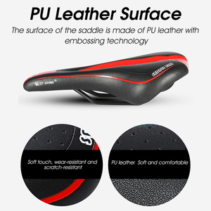 Asiento de Gel para Bicicleta de Cuero LIETU, Cómodo Sillín para Bicicleta de Montaña, Piezas de Sillines Suaves para Ciclismo - Product Image 3