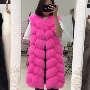 Factory OEM Service Real Fox Fur <strong>Gilet</strong> <strong>Long</strong> Ladies Fluffy and Soft Fox Fur Vest <strong>Women</strong> - Product Image 3