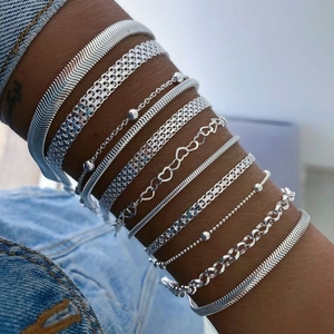 Pulsera de Plata de Ley 925 para mujer pulsera de plata 925 de dorazones pulsera de brazo superior de plata brazalete laton luna - Product Image 1