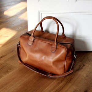 Sacs de voyage en cuir véritable vintage de qualité supérieure, fermeture à glissière, légers, portables, unisexes, grande capacité de rangement - Product Image 1