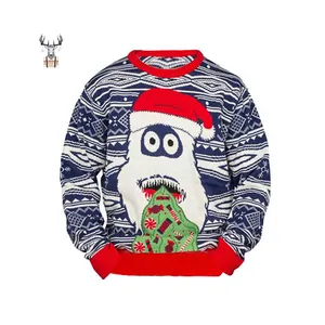 Venta al por mayor de invierno Plus Size Pullover Sweater Impreso Navidad Adultos Hombres Christmas Jumper Sweaters