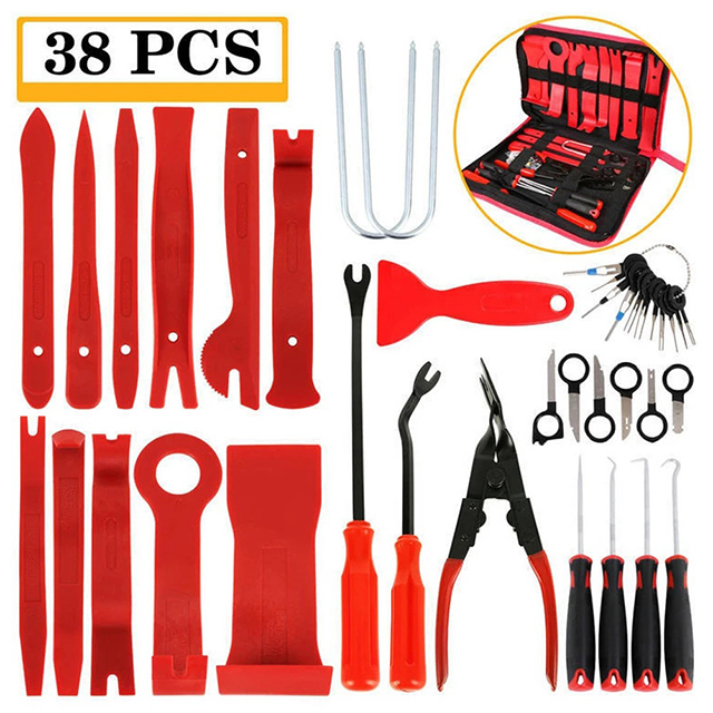 Car Upholstery Repair Auto Clip Pliers Fastener Remover Pry Trim Removal Tool Kit for Car Audio Dash Door Panel Window Molding