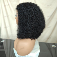 Perruque Bob KEMY HAIR en Cheveux Indiens Bruts HD pour Lace Frontale Double Tresse avec Dentelle Transparente Perruques en Cheveux Humains pour Femmes Noires