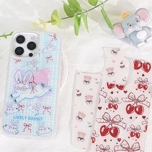 Coque de téléphone à panneau arrière magnétique remplaçable pour Iphone17/17pro/17promax/17air avec le lapin papillon coloré de dorure - Product Image 4