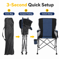 Chaises de camping, de plage, de pêche et de pique-nique modernes pour l'extérieur, en tissu Oxford 600D, avec cadre en fer, pliables, durables, capacité de 150 kg, pour les voyages et la randonnée
