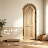 Porte intérieure cintrée en pin massif brut, grain de bois naturel, pour la décoration de fermes et de villas