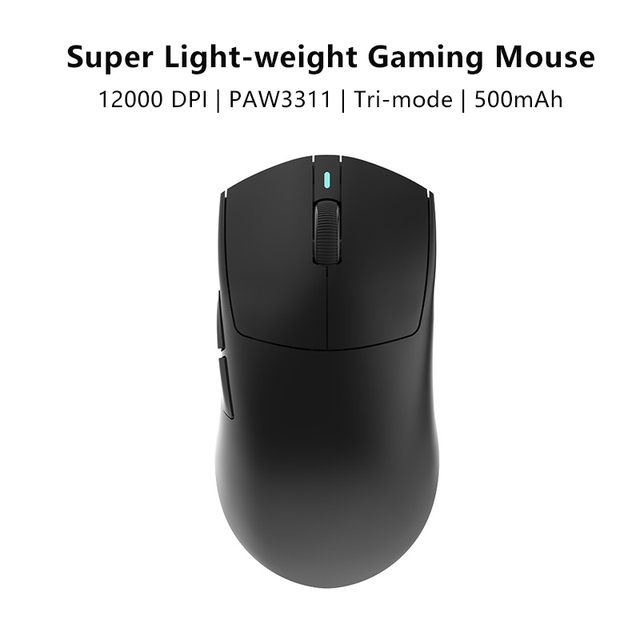 Super Light-weight Tri Mode Wired-wireless Gaming Mouse 6Keys 12000 DPI Esport-grade 500mAh Battery PAW3311 Optical Sensor Stock