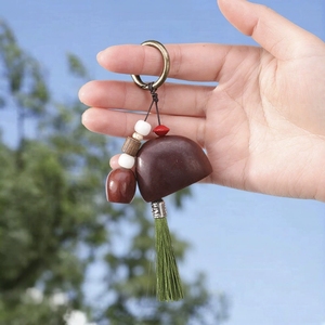 Wholesale Handcrafted Plant Fruit Shell Key Ring Pendant <b>Wind</b> <b>Chime</b> Retro Copper Loop Bodhi Bead Hanging Decor - Product Image 5