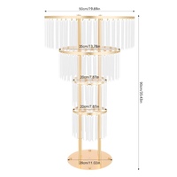Vase à 4 niveaux en acrylique transparent avec cadre en fer électroplaqué robuste pour buffet de bonbons, table de desserts, décoration d'événements