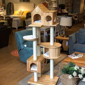 China Good Quality Fancy European Material Cat Tree House/jumping Climbing Tower For Pet